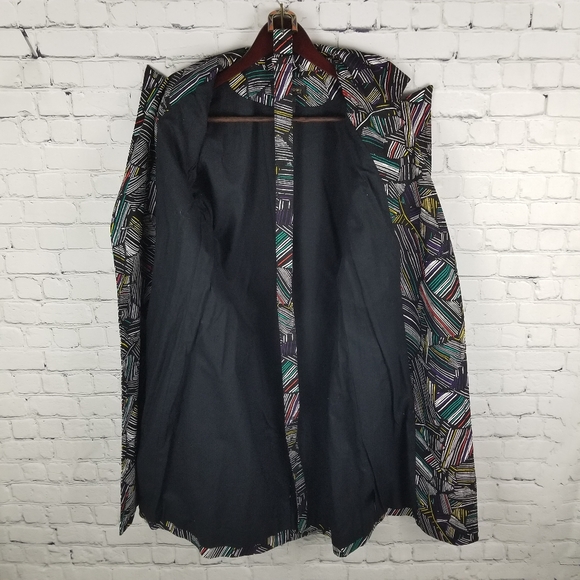 DURO OLOWU | multicoloured abstract print belted trench coat - Picture 4 of 10